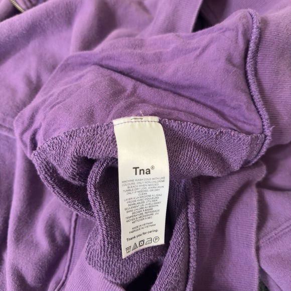 Rare Deadstock Aritzia Tna Terry Fleece Mega 1/4 Zip Pullover Size 2 Purple - Picture 6 of 6